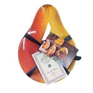 JOHN DERIAN x TARGET 4pk Melamine PEAR Shaped Dessert Plates 9"x7", NEW